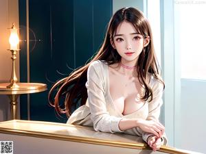 A woman in a white shirt is posing for a picture.